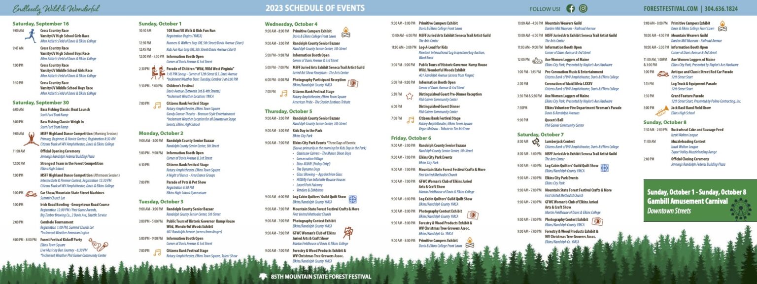 Events Elkins, WV Mountain State Forest Festival