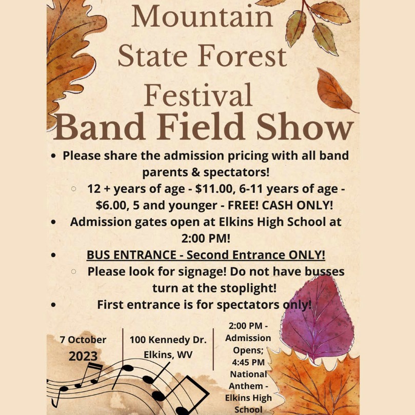 Band Field Show Elkins, WV Mountain State Forest Festival